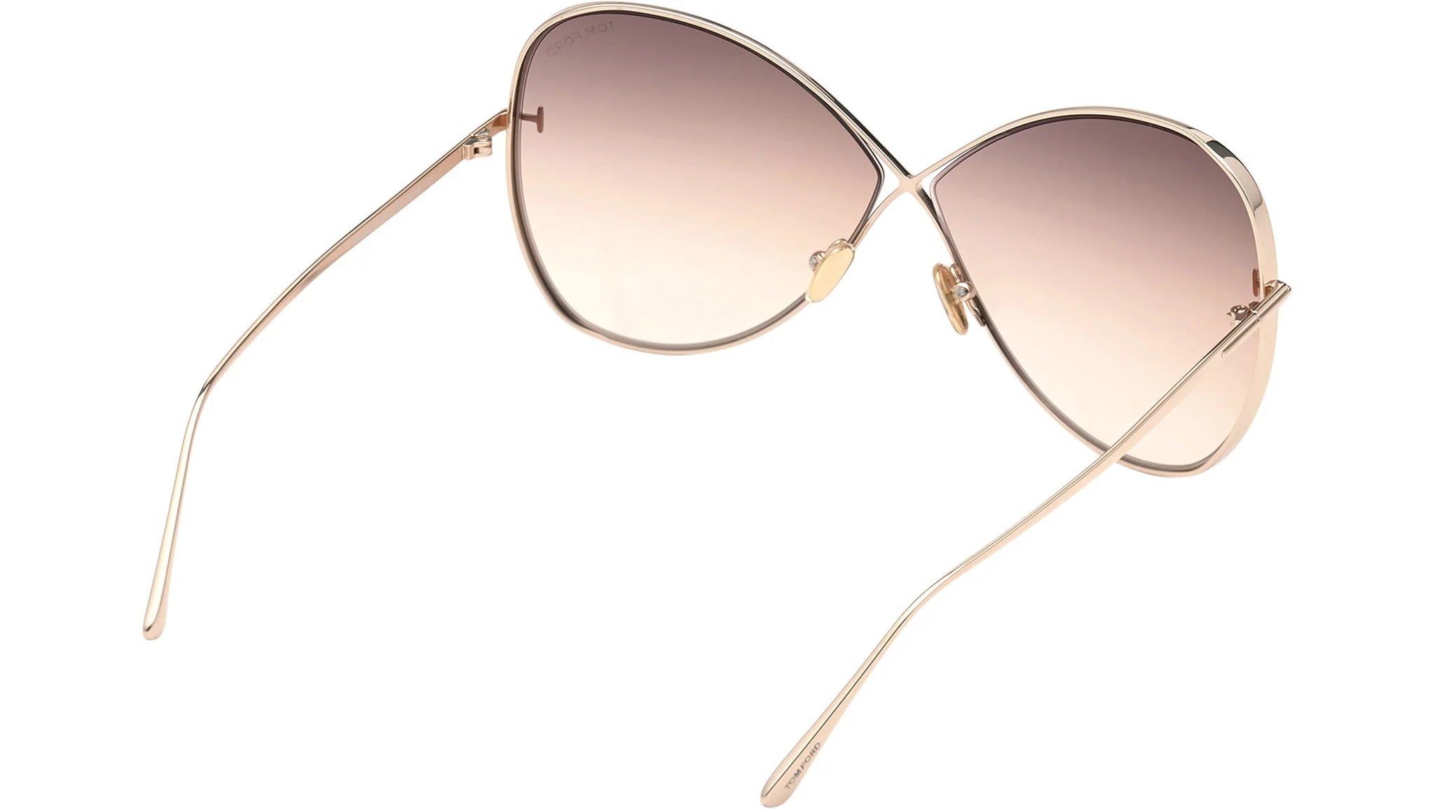 Tom Ford Sunglasses Tom Ford Sunglasses FT0842 28F 66mm Nickie - Women Rose Gold/Gradient Brown Butterfly Full Rim Eyeglasses Eyewear UK USA Australia 