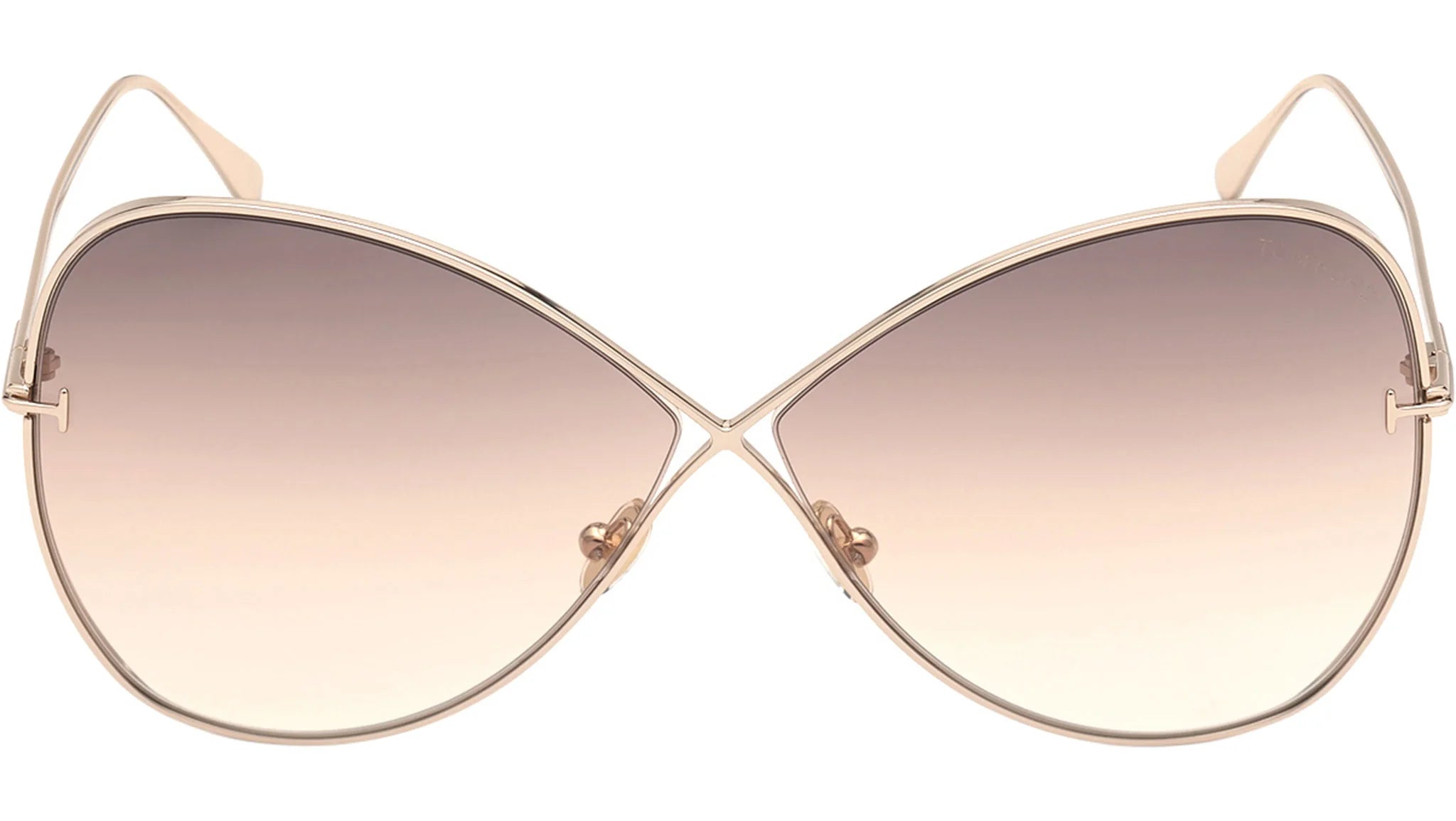 Tom Ford Sunglasses Tom Ford Sunglasses FT0842 28F 66mm Nickie - Women Rose Gold/Gradient Brown Butterfly Full Rim Eyeglasses Eyewear UK USA Australia 