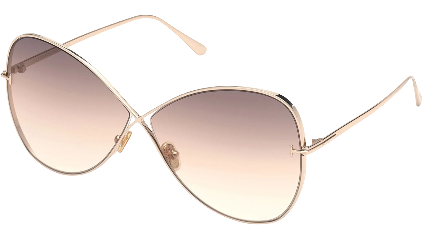 Tom Ford Sunglasses Tom Ford Sunglasses FT0842 28F 66mm Nickie - Women Rose Gold/Gradient Brown Butterfly Full Rim Eyeglasses Eyewear UK USA Australia 