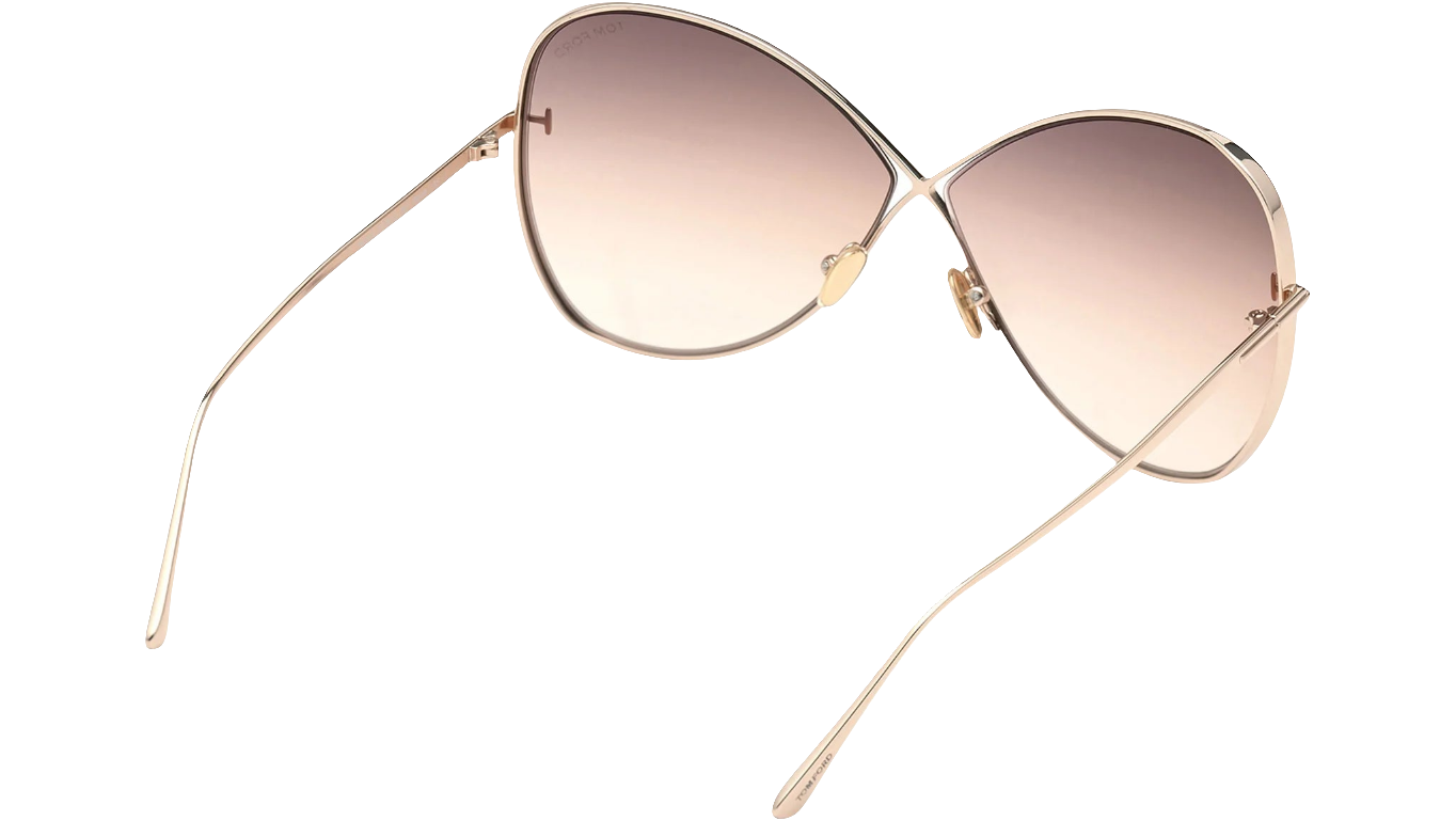 Tom Ford Sunglasses Tom Ford Sunglasses FT0842 28F 66mm Nickie - Women Rose Gold/Gradient Brown Butterfly Full Rim Eyeglasses Eyewear UK USA Australia 