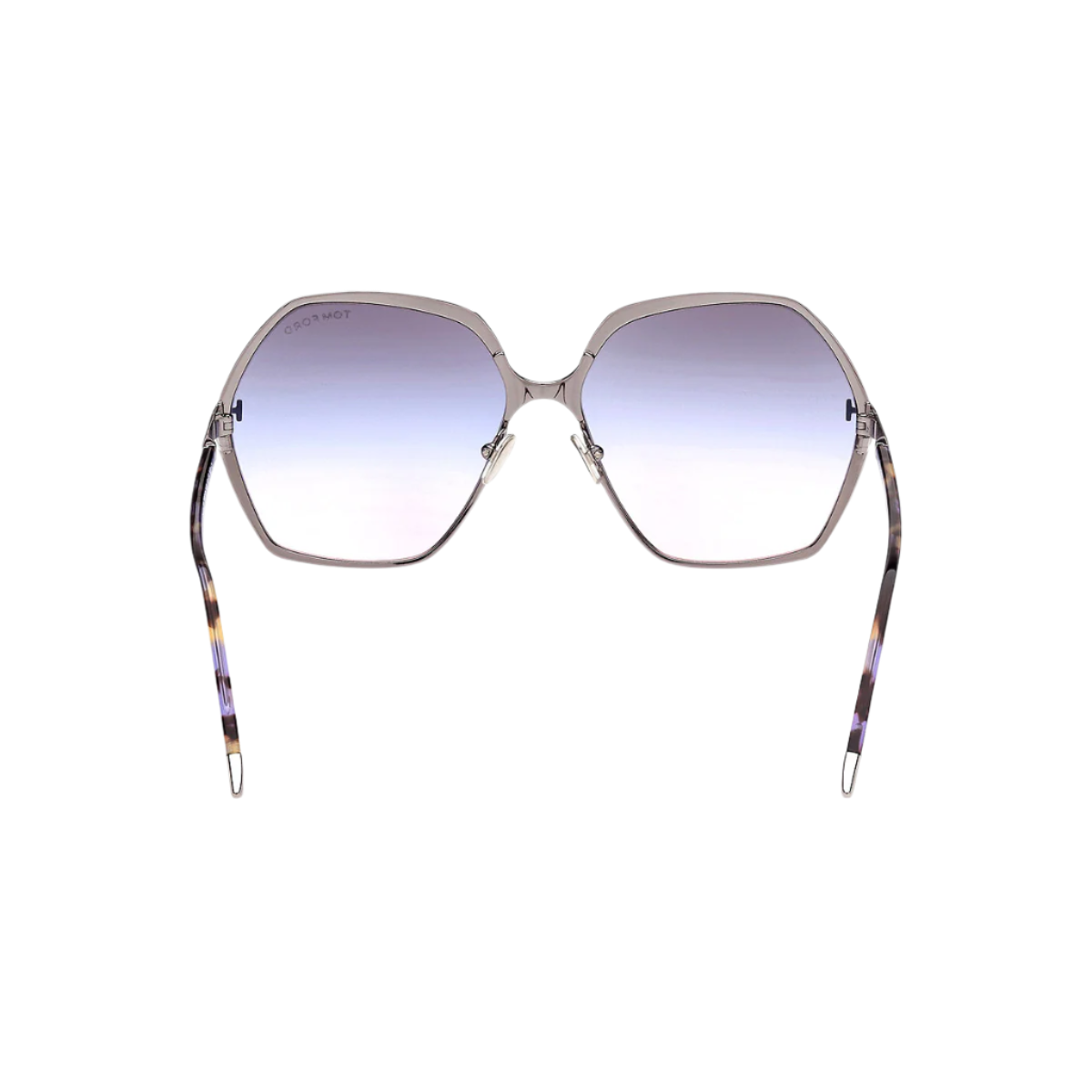 Tom Ford Sunglasses Tom Ford Sunglasses FT0912 14B 60mm Fonda-02 -Shiny Ruthenium/Violet Havana Geometric Eyeglasses Eyewear UK USA Australia 