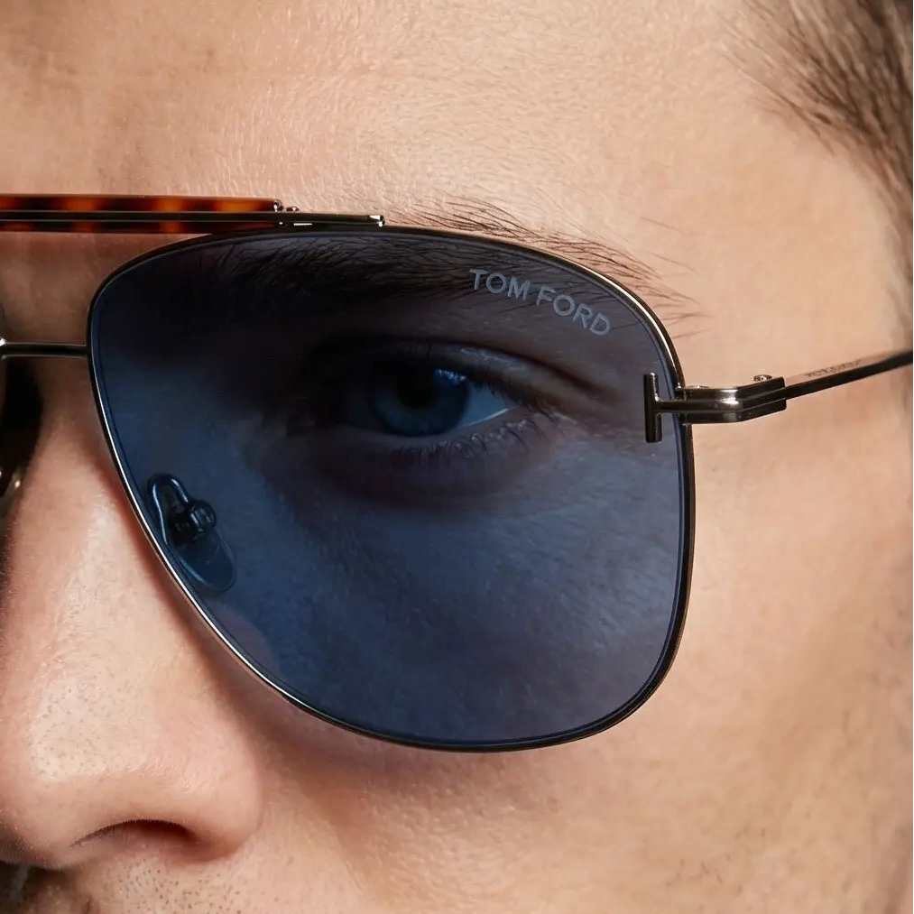 Tom Ford Sunglasses Tom Ford Sunglasses FT1017 14V Silver Pilot-Aviator Blue Lens 60mm Eyeglasses Eyewear designer