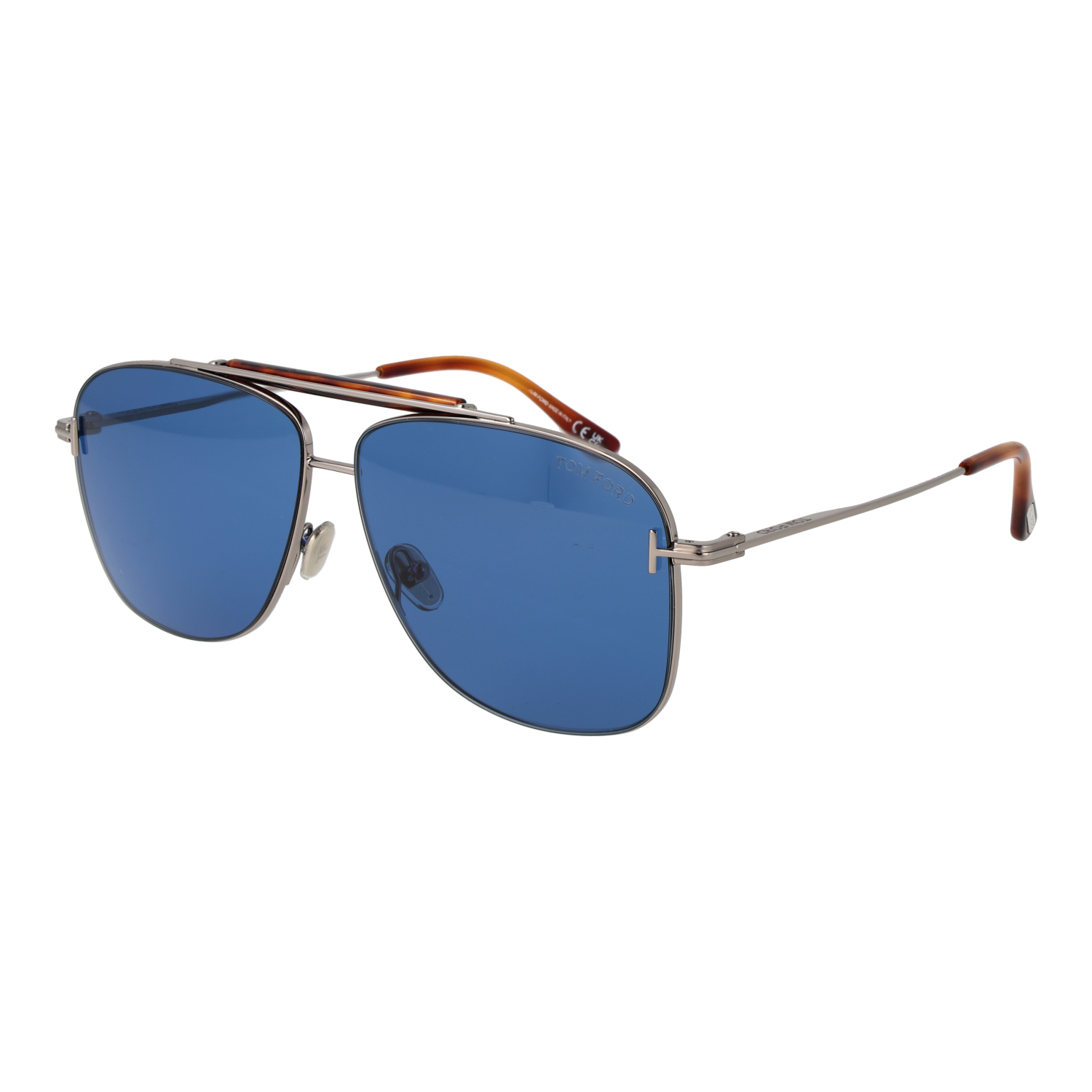 Tom Ford Sunglasses Tom Ford Sunglasses FT1017 14V Silver Pilot-Aviator Blue Lens 60mm Eyeglasses Eyewear designer