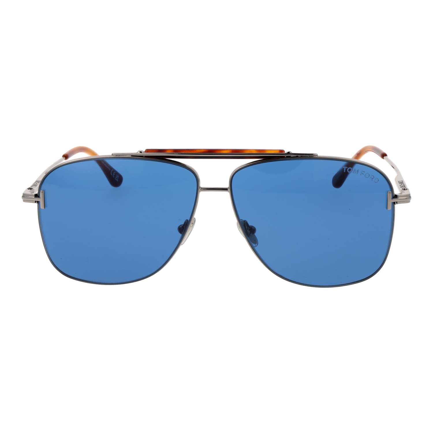 Tom Ford Sunglasses Tom Ford Sunglasses FT1017 14V Silver Pilot-Aviator Blue Lens 60mm Eyeglasses Eyewear designer