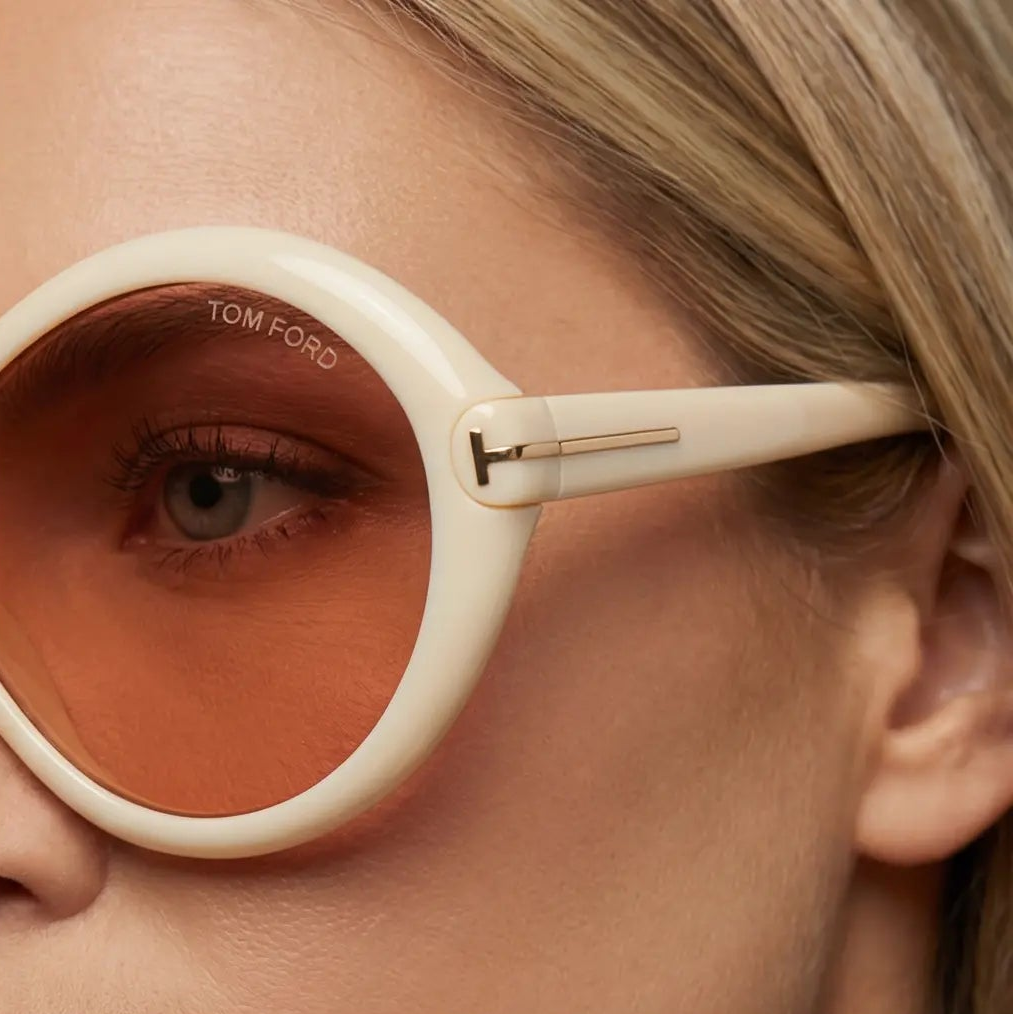 Tom Ford Sunglasses Tom Ford Sunglasses FT1070 25T Women Beige Oval Gradient Red 68mm Eyeglasses Eyewear designer