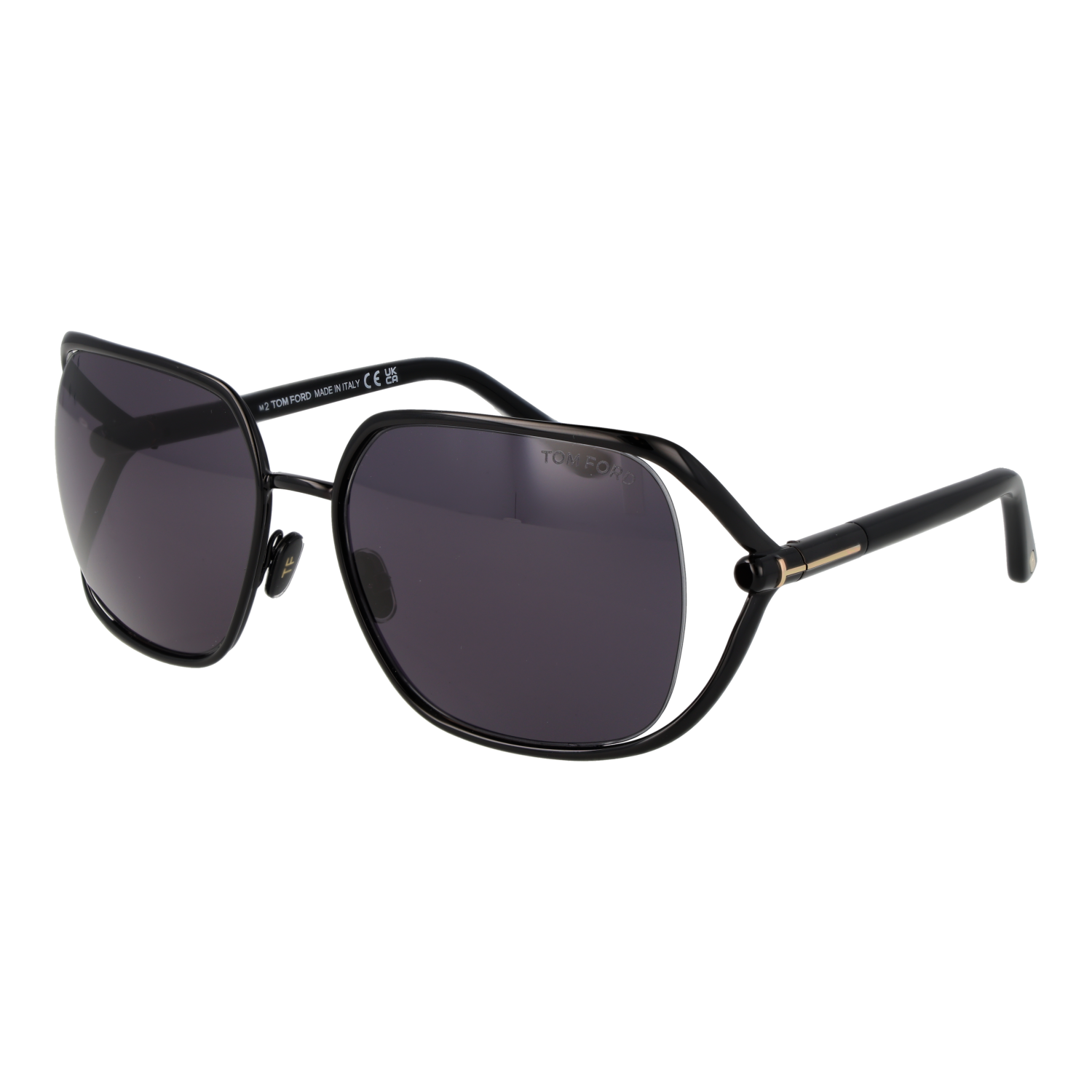 Tom Ford Sunglasses Tom Ford Sunglasses FT1092 01A Black Oversized Square Mirrored 60mm Eyeglasses Eyewear designer