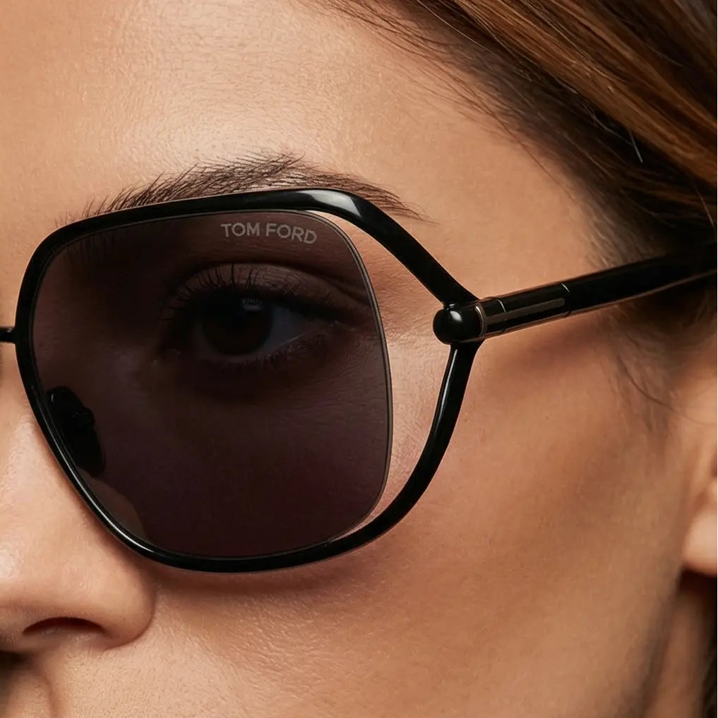 Tom Ford Sunglasses Tom Ford Sunglasses FT1092 01A Black Oversized Square Mirrored 60mm Eyeglasses Eyewear designer