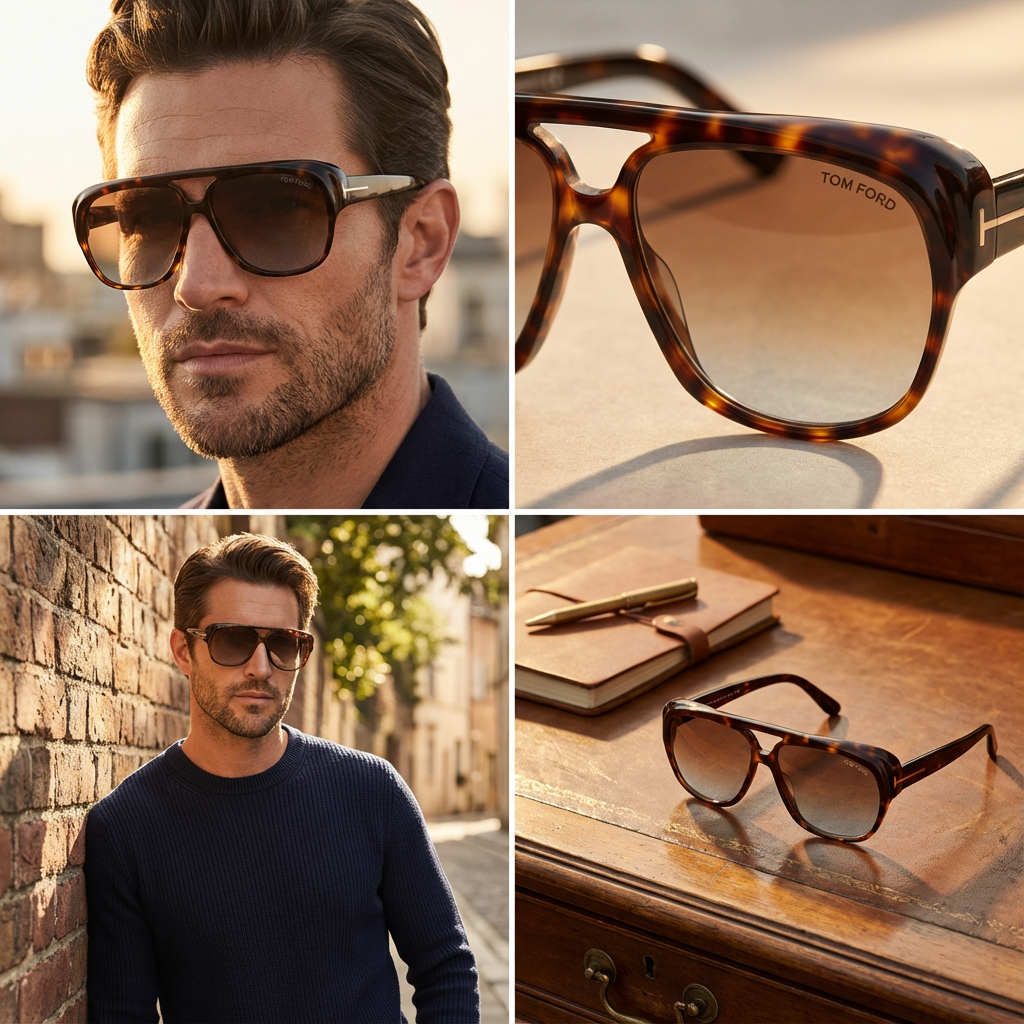 Tom Ford Sunglasses Tom Ford Sunglasses FT1103 52F Brown Aviator Gradient Men Full Rim 61mm Eyeglasses Eyewear designer