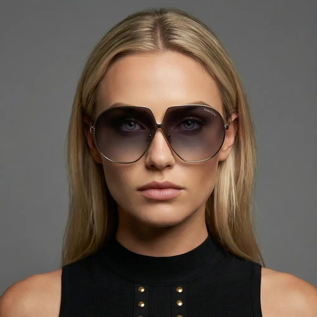 Tom Ford Sunglasses Tom Ford Sunglasses Gold Metal Grey Gradient Rectangular FT0785 28B 66mm Eyeglasses Eyewear designer