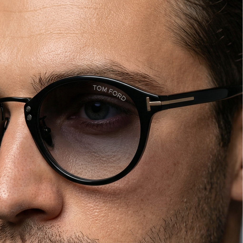 Tom Ford Sunglasses Tom Ford Sunglasses Men Black Round Gradient Grey FT1050-D 01B 49mm Eyeglasses Eyewear designer