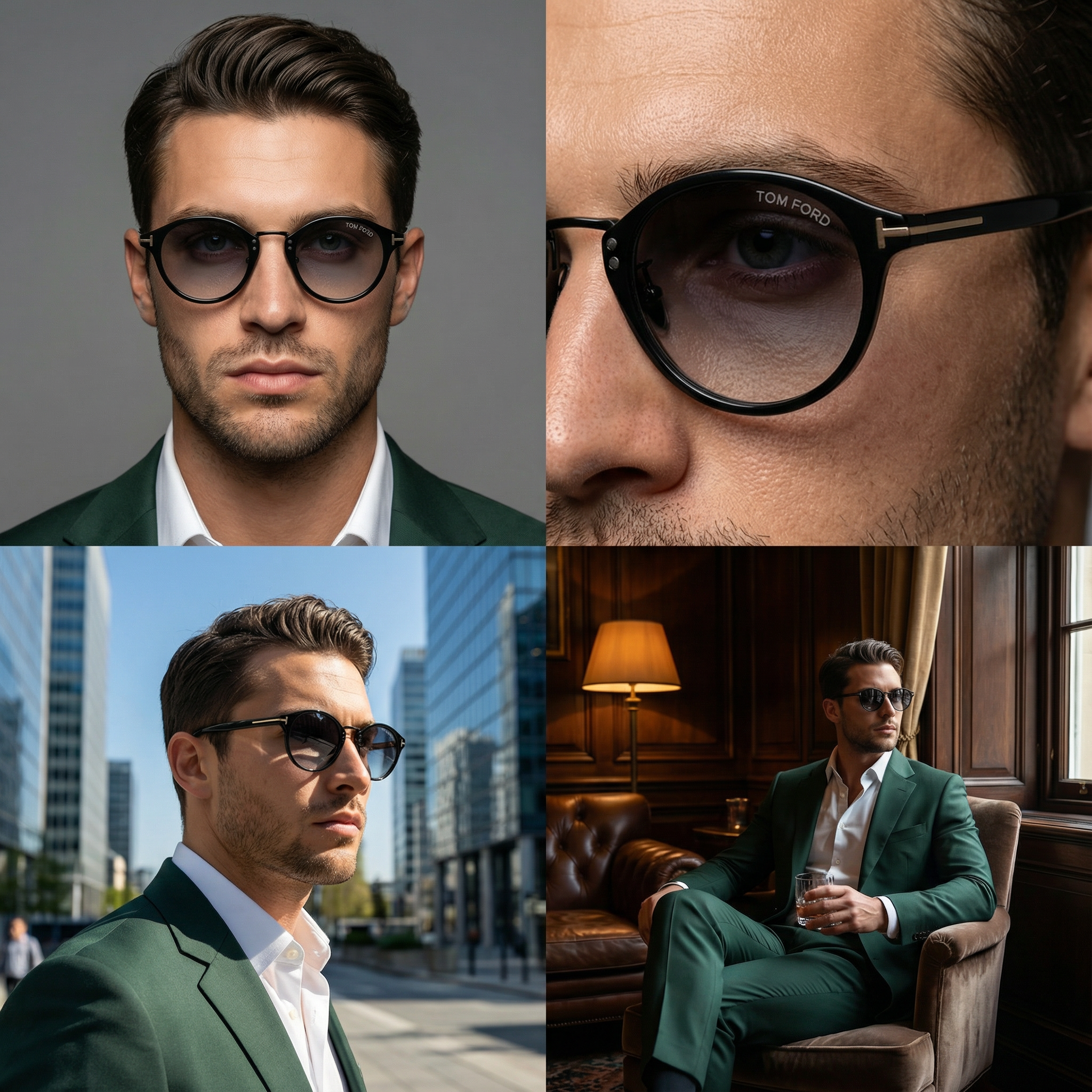 Tom Ford Sunglasses Tom Ford Sunglasses Men Black Round Gradient Grey FT1050-D 01B 49mm Eyeglasses Eyewear designer