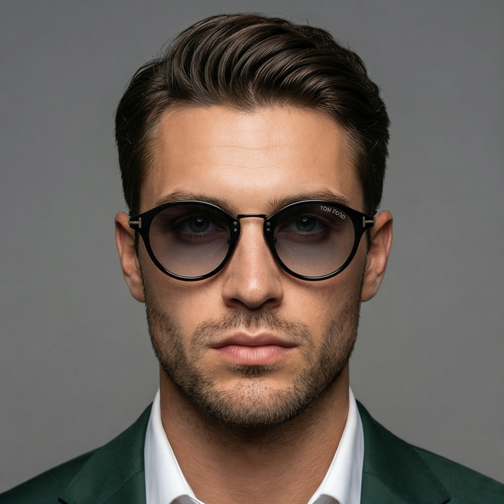 Tom Ford Sunglasses Tom Ford Sunglasses Men Black Round Gradient Grey FT1050-D 01B 49mm Eyeglasses Eyewear designer