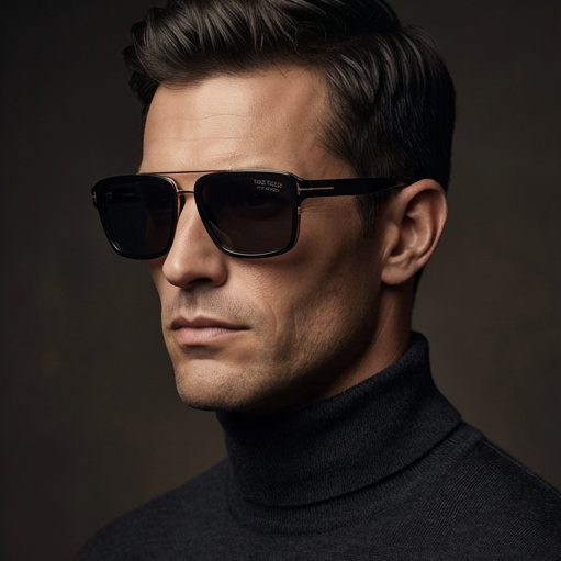 Tom Ford Sunglasses Tom Ford Sunglasses Men Shiny Black Rectangular Anders FT0780 01D 58mm Eyeglasses Eyewear designer