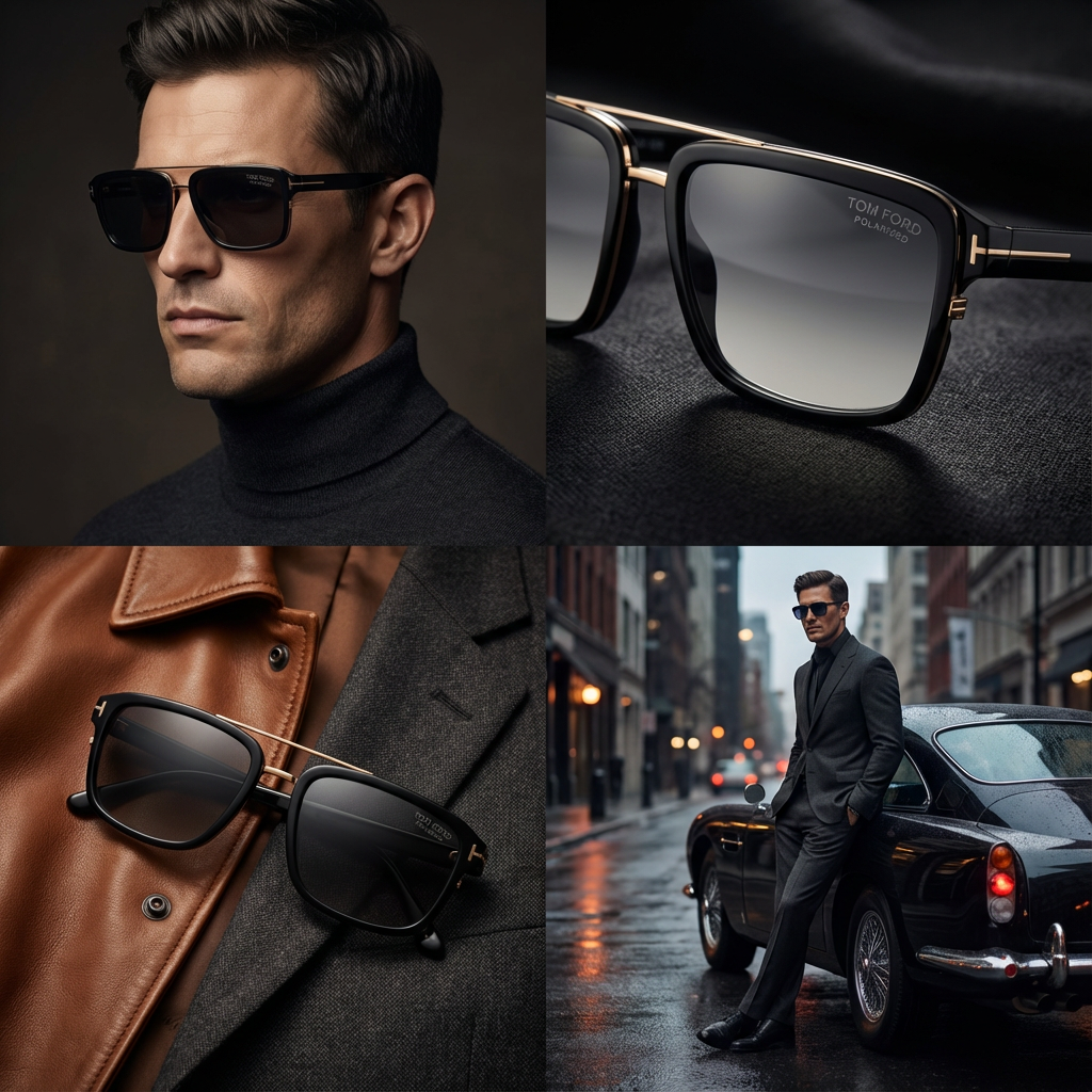 Tom Ford Sunglasses Tom Ford Sunglasses Men Shiny Black Rectangular Anders FT0780 01D 58mm Eyeglasses Eyewear designer