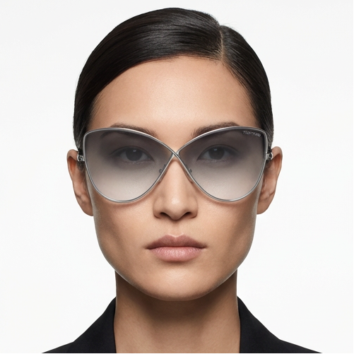 Tom Ford Sunglasses Tom Ford Sunglasses Silver Oversized Butterfly Gradient Grey Women FT0569 16B 65mm Eyeglasses Eyewear designer