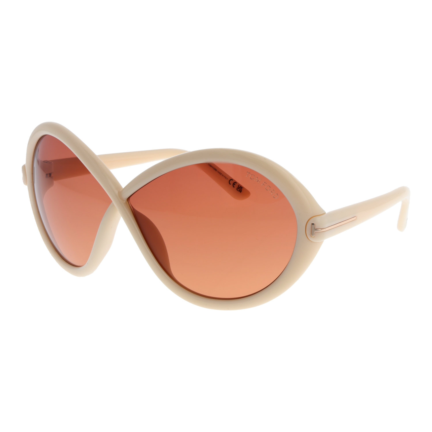 Tom Ford Sunglasses Tom Ford Sunglasses Women Beige Oval Gradient FT1070 25T 68mm Eyeglasses Eyewear designer
