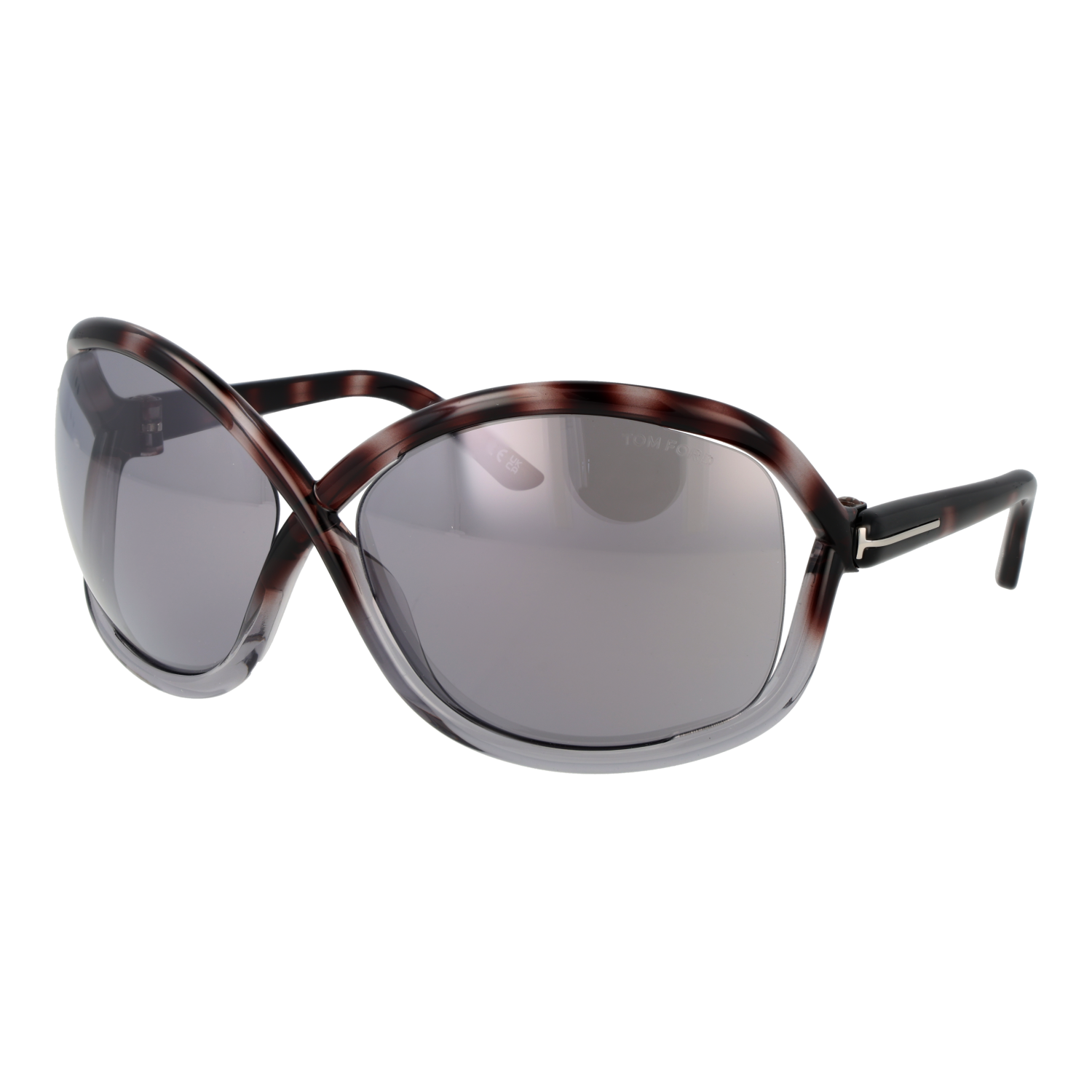 Tom Ford Sunglasses Tom Ford Sunglasses Women Brown Butterfly Mirrored Half Rim FT1068 55C 68mm Eyeglasses Eyewear designer