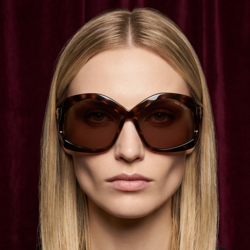 Tom Ford Sunglasses Tom Ford Sunglasses Women Brown Butterfly Oversized FT0903 52E 68mm Cheyenne Eyeglasses Eyewear designer