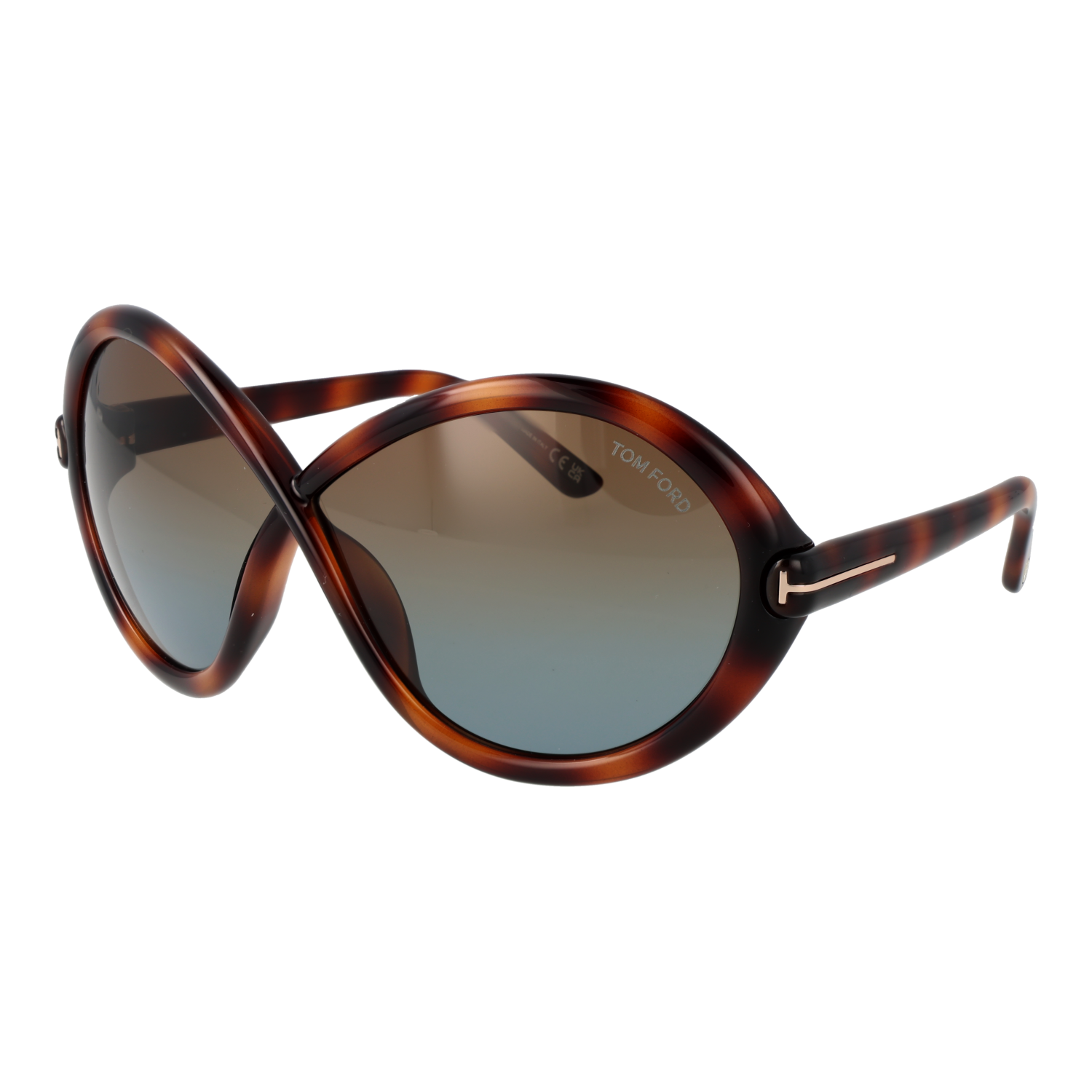 Tom Ford Sunglasses Tom Ford Sunglasses Women Brown Oval Mirrored Gradient FT1070 53F 68mm Eyeglasses Eyewear designer