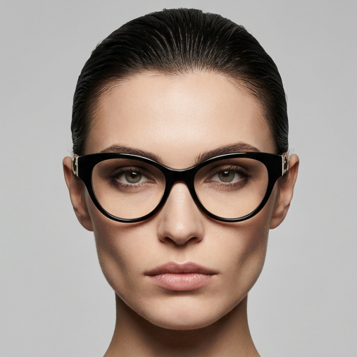 Versace Eyeglasses Versace Eyeglasses Frames 0VE3313 GB1 Black Round Full-Rim 52mm Eyeglasses Eyewear designer