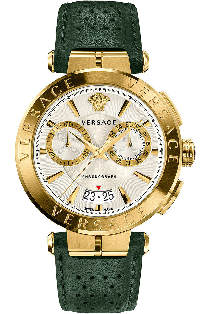 Versace Watches Versace Watch Men Gold | Green Swiss Quartz Chronograph VE1D01320 Eyeglasses Eyewear UK USA Australia 