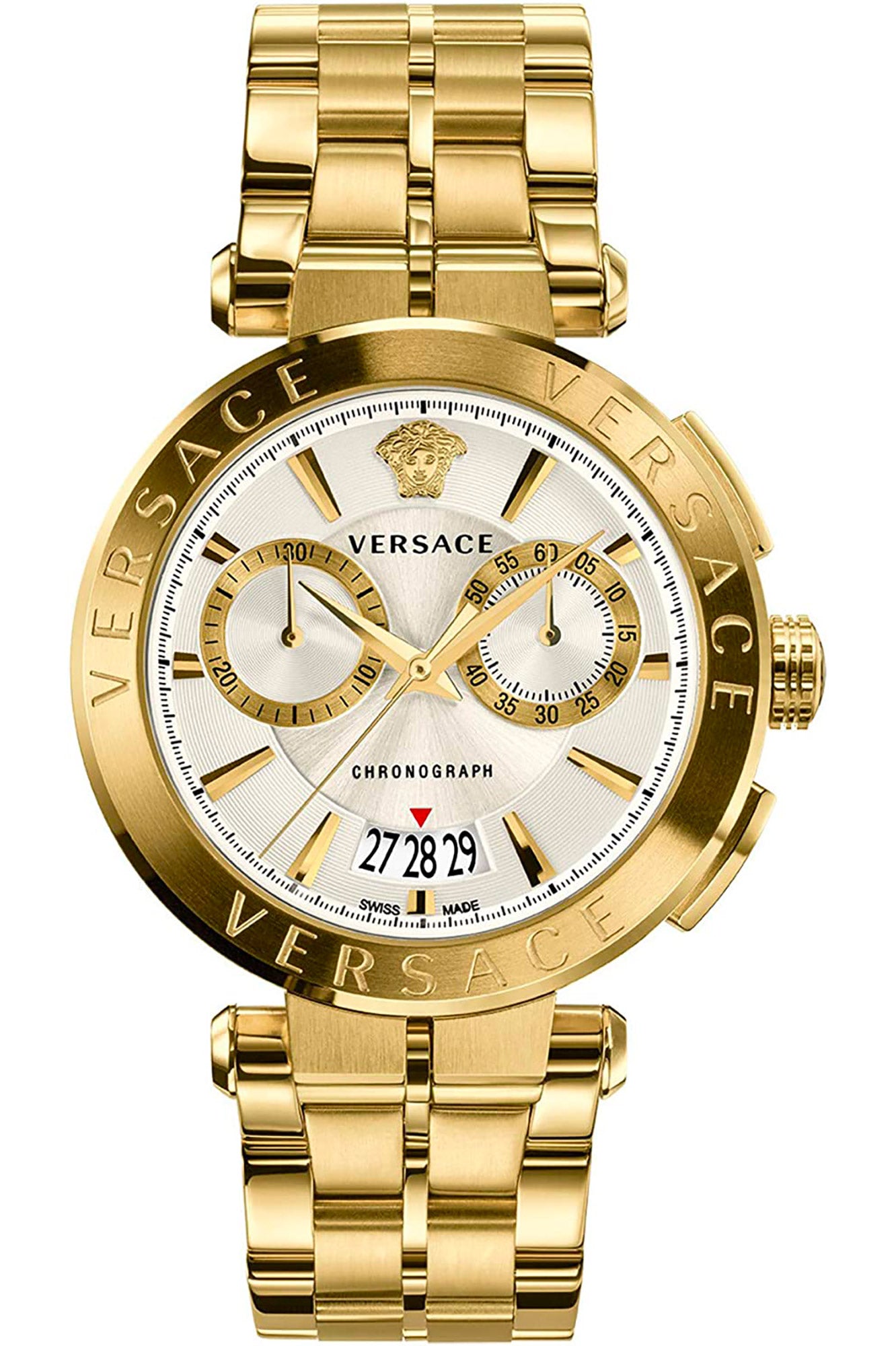 Versace Watches Versace Watch Men Gold Swiss Quartz Chronograph VE1D00419 Eyeglasses Eyewear UK USA Australia 