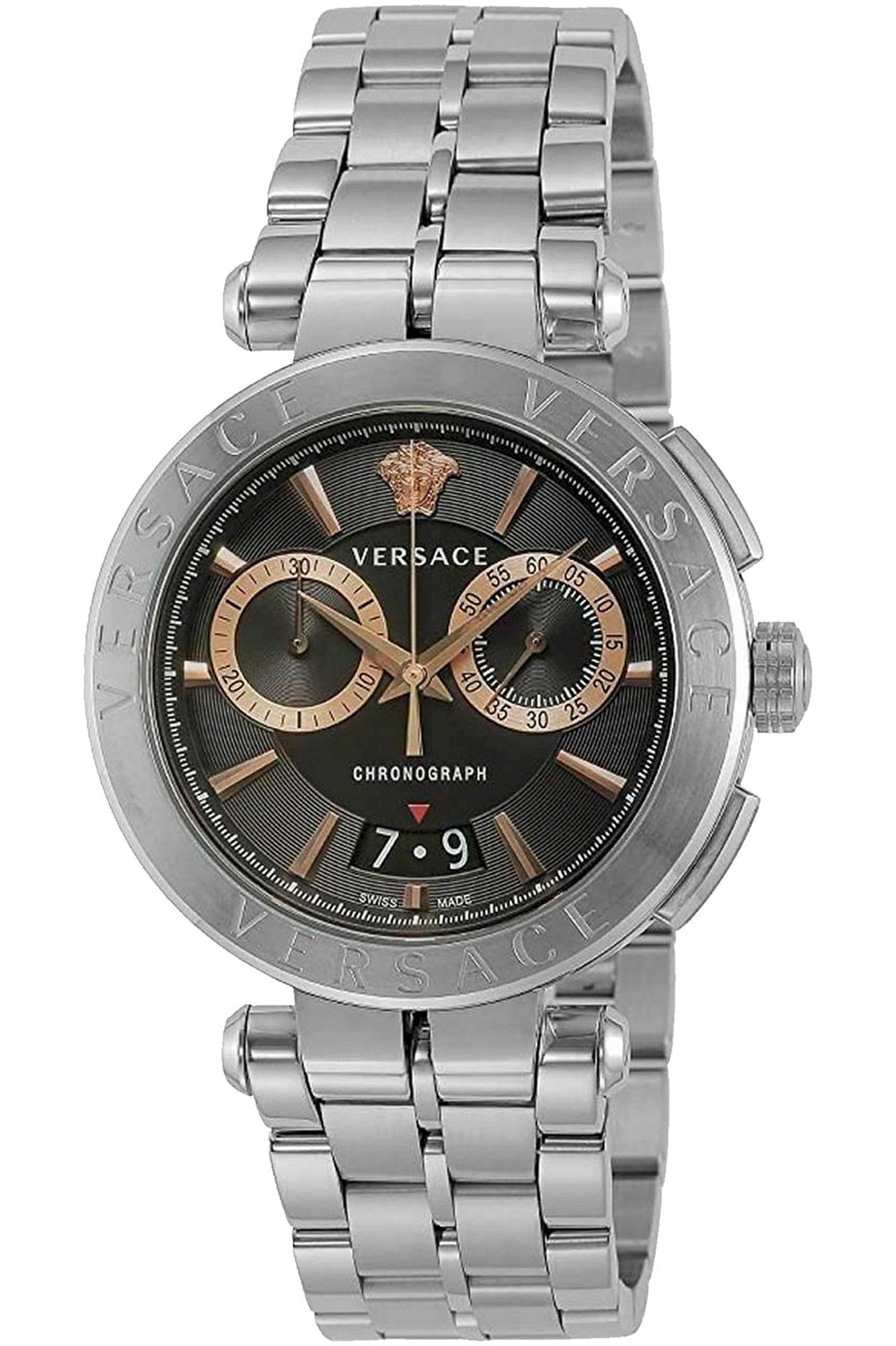 Versace Watches Versace Watch Men Silver Swiss Quartz Chronograph VE1D01019 Eyeglasses Eyewear UK USA Australia 