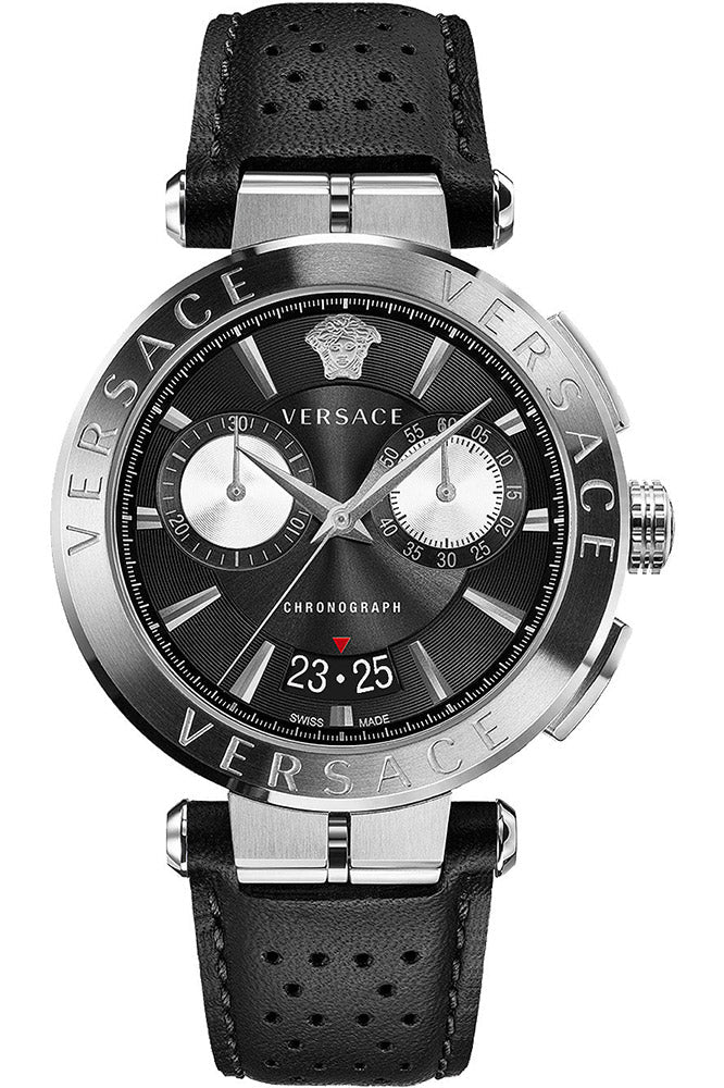 Versace Watches Versace Watch Men Swiss Quartz Chronograph Black | Silver VE1D00719 Eyeglasses Eyewear UK USA Australia 