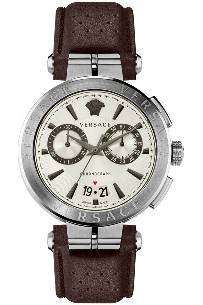 Versace Watches Versace Watch Men Swiss Quartz Chronograph Brown | Silver VE1D01120 Eyeglasses Eyewear UK USA Australia 
