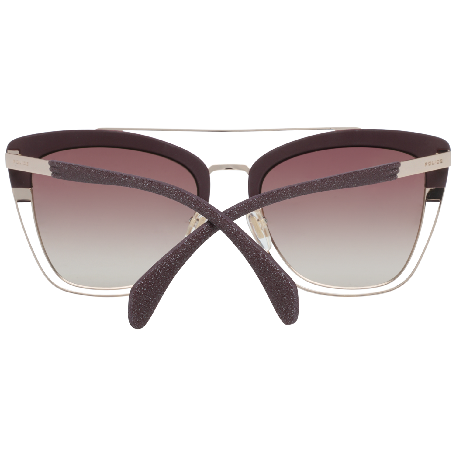 Police Sunglasses SPL618 0A39 54mm Rose Gold Gradient Brown Rectangle